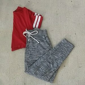Grey Lace-Up Sweatpants